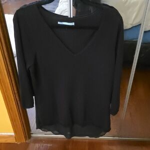 Mossimo Supply Co. Black V-Neck Blouse